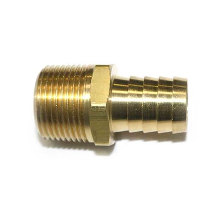 Brass Hose Barb Fitting, Connector, 3/4 Inch Barb X 3/4 Inch NPT Male End, PK 25
